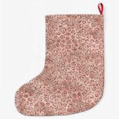 Gold Blush Roze Glitzy Glitter Leopard Print Grote Kerstsok (Achterkant)