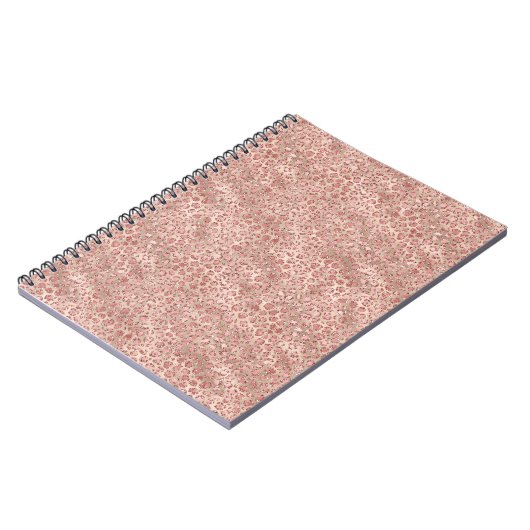 Gold Blush Roze Glitzy Glitter Leopard Print Notitieboek (Linkerzijde)