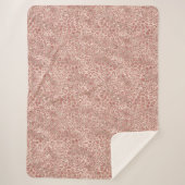 Gold Blush Roze Glitzy Glitter Leopard Print Sherpa Deken (Voorkant)