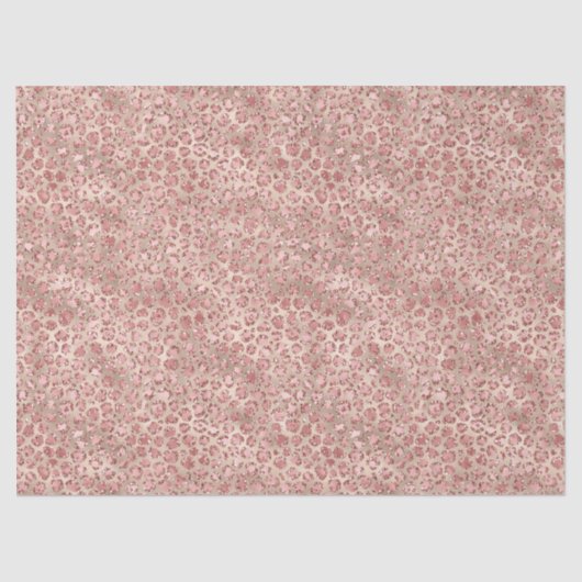 Gold Blush Roze Glitzy Glitter Leopard Print Tissuepapier (Voorkant)