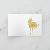 Gold Blush Roze Magische Eenhoorn dank u Bedankkaart (Binnen)