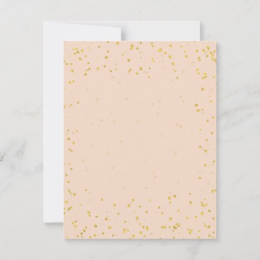 Gold & Blush Sweet 16 Save Date Sparkle Confetti Save The Date (Achterkant)