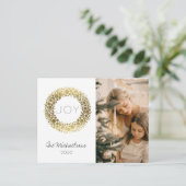 Gold Blush Waterverf Foto Vakantie Post Kaart (Staand voorkant)