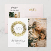 Gold Blush Waterverf Foto Vakantie Post Kaart (Voorkant / Achterkant)