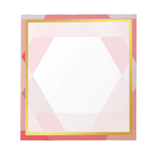 Gold Boarder Pink Polygon Foto lijst Autograaf Notitieblok
