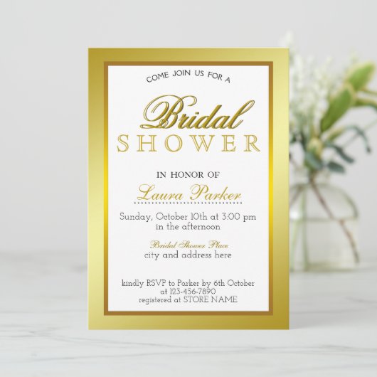 Gold Boarder Vrijgezellenfeest Striped Glitter Cla Kaart (Staand voorkant)