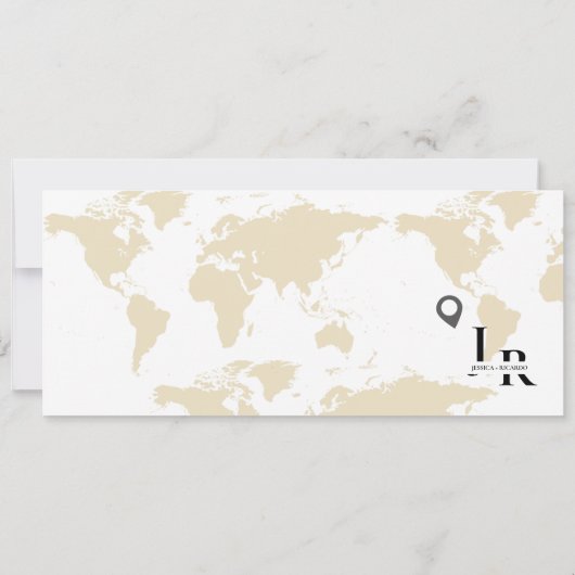 Gold Boarding pass bruiloft opslaan van de datum t Kaart (Achterkant)