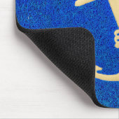 Gold Boat Anchor op blauw Muismat (Hoek)