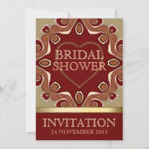 Gold Bohemian Earth Love Bridal Shower Invitations Kaart