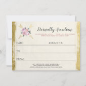 Gold Bohemian Floral Arrow Cadeaubon Kaart (Achterkant)