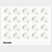 Gold Boho/Bohemen Baby shower Dank u wel Ronde Sticker (Vel)
