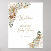 Gold Boho/Bohemen Baby shower Welkom Poster (Voorkant)