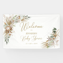Gold Boho/Bohemen Baby shower Welkomstbanner Spandoek
