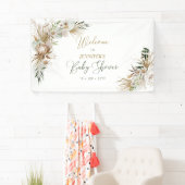 Gold Boho/Bohemen Baby shower Welkomstbanner Spandoek (Insitu)