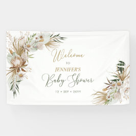 Gold Boho/Bohemen Baby shower Welkomstbanner Spandoek