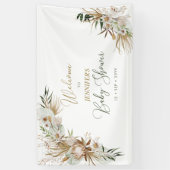 Gold Boho/Bohemen Baby shower Welkomstbanner Spandoek (Verticaal)