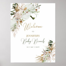 Gold Boho/Bohemian Baby Brunch Welkom Poster