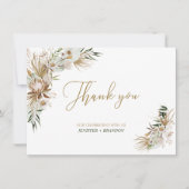 Gold Boho/Bohemian Wedding Favor Dank je wel Bedankkaart (Voorkant)