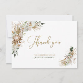 Gold Boho/Bohemian Wedding Favor Dank je wel Bedankkaart