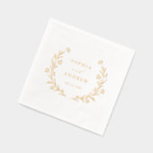 Gold Boho Botanical Floral Country Wedding Folie Servetten (Links)