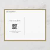 Gold Boho Botanical QR Code Bewaar de datum Aankondigingskaart (Achterkant)