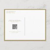 Gold Boho Botanical QR Code Bewaar de datum Aankondigingskaart (Achterkant)