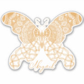 Gold Boho Butterfly Sticker (Voorkant)