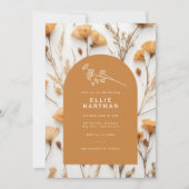 Gold Boho Dried Wildflower Vrijgezellenfeest Kaart (Voorkant)