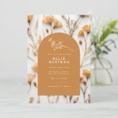 Gold Boho Dried Wildflower Vrijgezellenfeest Kaart (Staand voorkant)