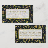 Gold Boho, Floral Admission Ticket Informatiekaartje (Voorkant / Achterkant)