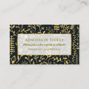 Gold Boho, Floral Admission Ticket Informatiekaartje