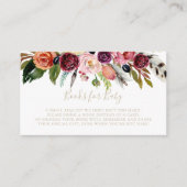 Gold Boho Floral Baby shower Boekaanvraag Informatiekaartje (Voorkant)