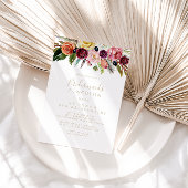 Gold Boho Floral Bridesmaids Luncheon Shower Kaart