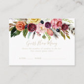 Gold Boho Floral raden hoeveel spel Kaart Visitekaartje (Voorkant)