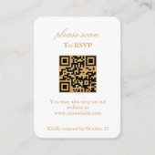 Gold Boho Floral RSVP met QR-code Informatiekaartje (Voorkant)