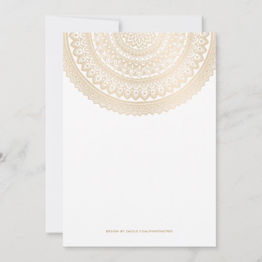 Gold Boho Mandala White Save the Date White Kaart (Achterkant)