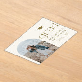 Gold Boho Minimalist Arch Photo Afstuderen Acryl Uitnodigingen (Laagn)