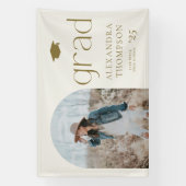 Gold Boho Minimalist Arch Photo Afstuderen Spandoek (Verticaal)