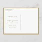 Gold Boho Minimalist Botanical Save the Date Aankondigingskaart (Achterkant)