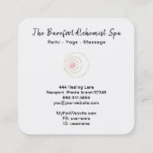 *~* Gold Boho Pink Moon Sacred Geometry Lunar Vierkante Visitekaartje (Achterkant)