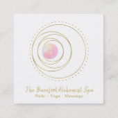 *~* Gold Boho Pink Sacred Geometry Luna Lunar Moon Vierkante Visitekaartje (Voorkant)