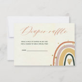 Gold Boho Rainbow Baby shower Diaper Raffle Kaart (Voorkant)