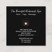 *~* Gold Boho Sacred Geometry Luna Lunar Moon Pink Vierkante Visitekaartje (Achterkant)