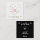 *~* Gold Boho Sacred Geometry Luna Lunar Moon Pink Vierkante Visitekaartje (Voorkant / Achterkant)