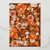 Gold Boho Terracotta Lijst Wreath Floral Abundance Folie Uitnodiging (Achterkant)