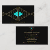 *~* Gold Boho Triangles - Sacred Geometry Alchemy Visitekaartje (Voorkant / Achterkant)