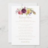 Gold Boho Tropical Wedding Kissing Menu Game Kaart (Voorkant)