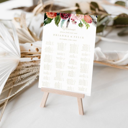 Gold Boho Tropisch Alfabetisch Zitdiagram Poster