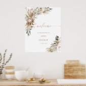 Gold Boho Verloving paar bruiloft douche welkom Poster (Keuken)
