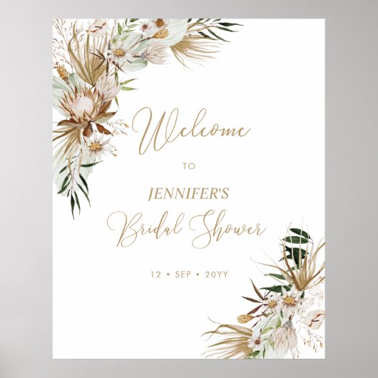 Gold Boho Wedding Vrijgezellenfeest Welkom Poster (Voorkant)